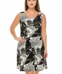 Jostar Women's Stretchy Missy Tank Dress Print Plus, 703BN-TXP-W113 Plus Size