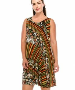 Jostar Women's Stretchy Missy Tank Dress Print Plus, 703BN-TXP-W160