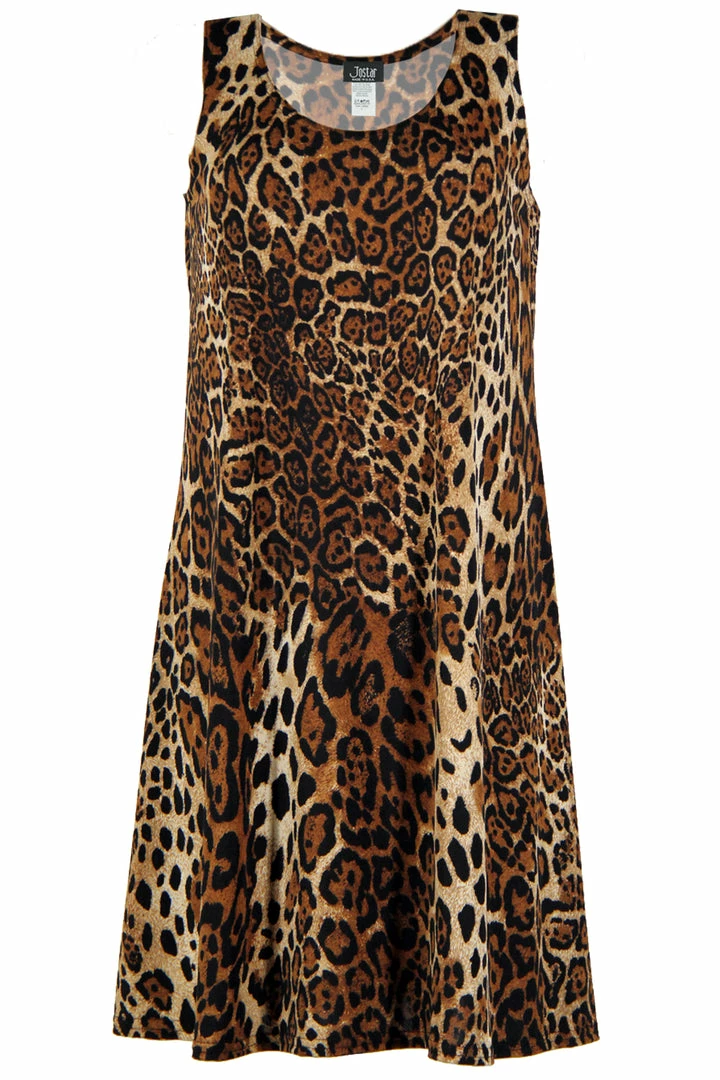 Jostar Women's Stretchy Missy Tank Dress Print Plus, 703BN-TXP-W757 Plus Size