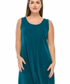Jostar Women's Stretchy Tank Missy Dress Sleeveless Plus, 703BN-TX Plus Size