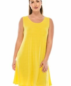 Jostar Women's Stretchy Tank Missy Dress Sleeveless Plus, 703BN-TX Plus Size