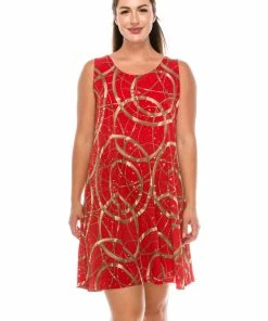 Jostar Glitter Missy Tank Dress Sleeveless Glitter, Plus Size-703GL-TXP1-G008