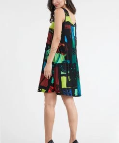 Jostar HIT Missy Tank Dress Sleeveless Prints-703HT-TRP1-W151 Short Length