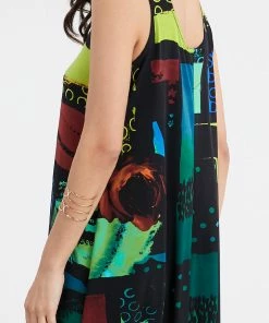 Jostar HIT Missy Tank Dress Sleeveless Prints-703HT-TRP1-W151 Short Length