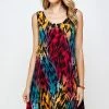 Jostar Short Length HIT Missy Tank Dress Sleeveless Prints-703HT-TRP1-W280