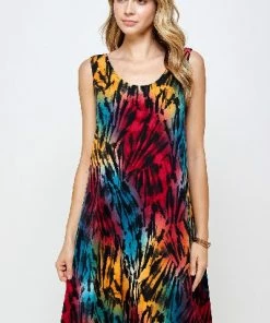 Jostar Short Length HIT Missy Tank Dress Sleeveless Prints-703HT-TRP1-W280