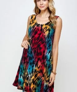 Jostar Short Length HIT Missy Tank Dress Sleeveless Prints-703HT-TRP1-W280