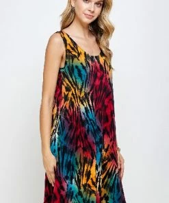 Jostar Short Length HIT Missy Tank Dress Sleeveless Prints-703HT-TRP1-W280