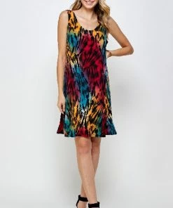 Jostar Short Length HIT Missy Tank Dress Sleeveless Prints-703HT-TRP1-W280