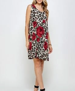 Jostar HIT Missy Tank Dress Sleeveless Prints-703HT-TRP1-W291 Short Length