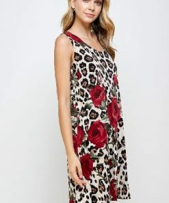 Jostar HIT Missy Tank Dress Sleeveless Prints-703HT-TRP1-W291 Short Length