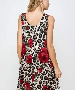 Jostar HIT Missy Tank Dress Sleeveless Prints-703HT-TRP1-W291 Short Length