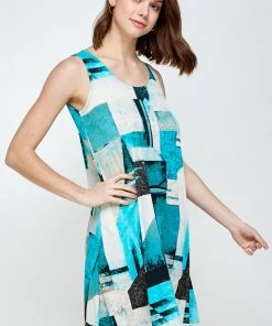 Jostar Short Length HIT Missy Tank Dress Sleeveless Prints-703HT-TRP1-W052