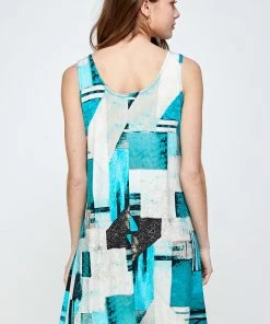 Jostar Short Length HIT Missy Tank Dress Sleeveless Prints-703HT-TRP1-W052
