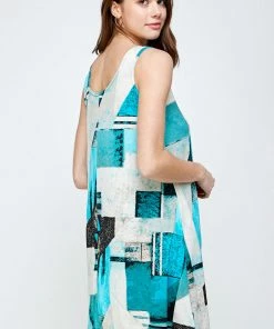 Jostar Short Length HIT Missy Tank Dress Sleeveless Prints-703HT-TRP1-W052