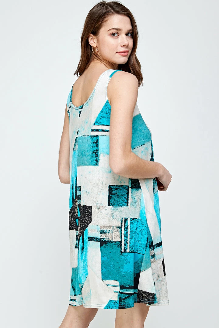 Jostar Short Length HIT Missy Tank Dress Sleeveless Prints-703HT-TRP1-W052