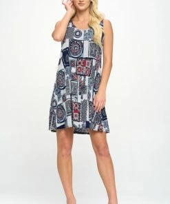 Jostar HIT Missy Tank Dress Sleeveless Prints - 703HT-TRP1-W192 Short Length