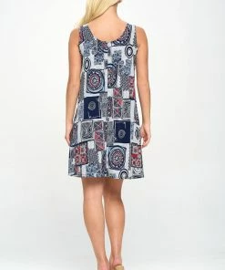 Jostar HIT Missy Tank Dress Sleeveless Prints - 703HT-TRP1-W192 Short Length