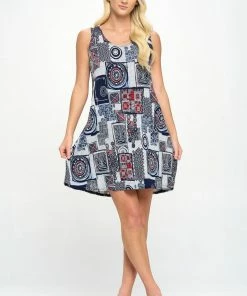 Jostar HIT Missy Tank Dress Sleeveless Prints - 703HT-TRP1-W192 Short Length