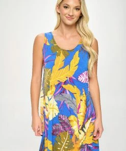 Jostar HIT Missy Tank Dress Sleeveless Prints-703HT-TRP1-W200 Dresses