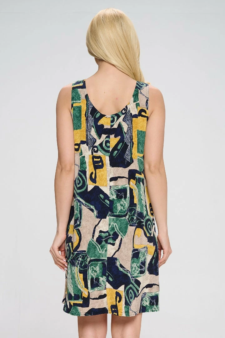 JOSTAR HIT Missy Tank Dress Sleeveless Prints, 703HT-TP-W217 Short Length