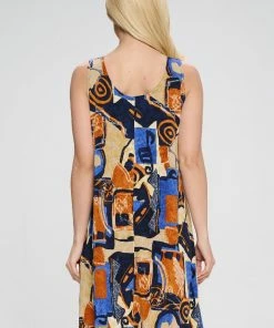 JOSTAR HIT Missy Tank Dress Sleeveless Prints, 703HT-TP-W217 Short Length