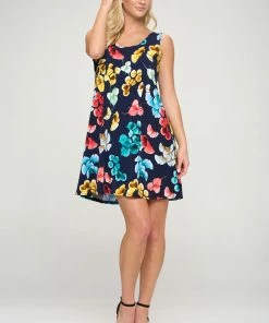 Jostar Short Length HIT Missy Tank Dress Sleeveless Prints -703HT-TRP1-W219