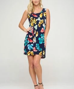 Jostar Short Length HIT Missy Tank Dress Sleeveless Prints -703HT-TRP1-W219