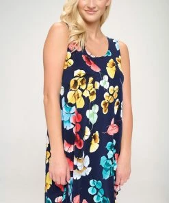 Jostar Short Length HIT Missy Tank Dress Sleeveless Prints -703HT-TRP1-W219