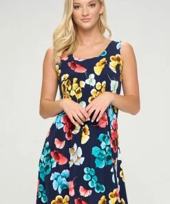 Jostar Short Length HIT Missy Tank Dress Sleeveless Prints -703HT-TRP1-W219