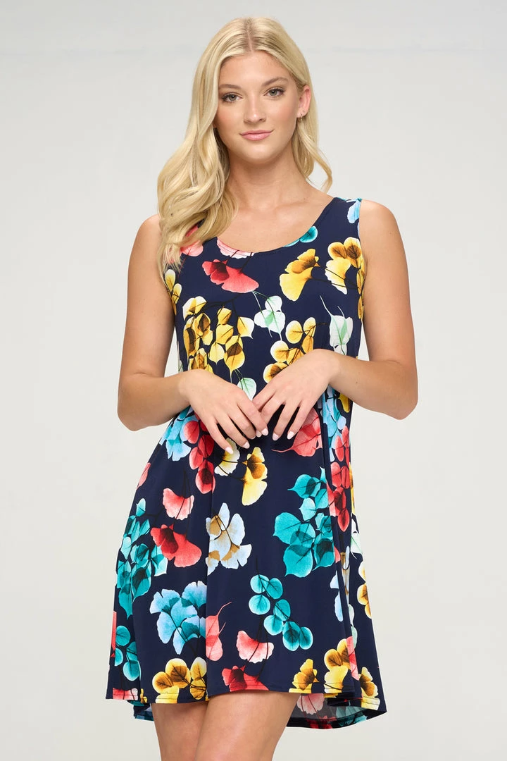 Jostar Short Length HIT Missy Tank Dress Sleeveless Prints -703HT-TRP1-W219