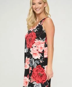 Jostar Short Length HIT Missy Tank Dress Sleeveless Prints-703HT-TRP1-W237