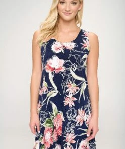 Jostar Short Length HIT Missy Tank Dress Sleeveless Prints -703HT-TRP1-W251