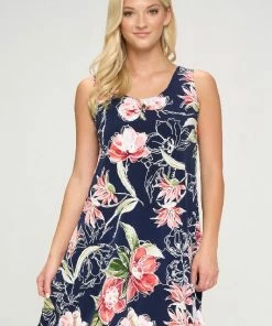 Jostar Short Length HIT Missy Tank Dress Sleeveless Prints -703HT-TRP1-W251