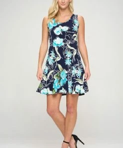 Jostar Short Length HIT Missy Tank Dress Sleeveless Prints -703HT-TRP1-W251