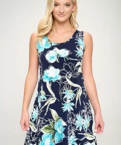 Jostar Short Length HIT Missy Tank Dress Sleeveless Prints -703HT-TRP1-W251