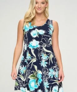 Jostar Short Length HIT Missy Tank Dress Sleeveless Prints -703HT-TRP1-W251