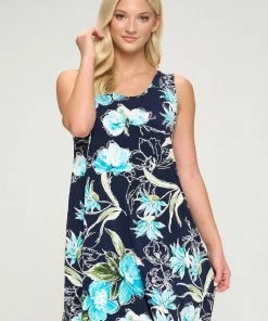 Jostar Short Length HIT Missy Tank Dress Sleeveless Prints -703HT-TRP1-W251