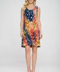 Jostar Short Length HIT Missy Tank Dress Sleeveless Prints-703HT-TRP1-W299
