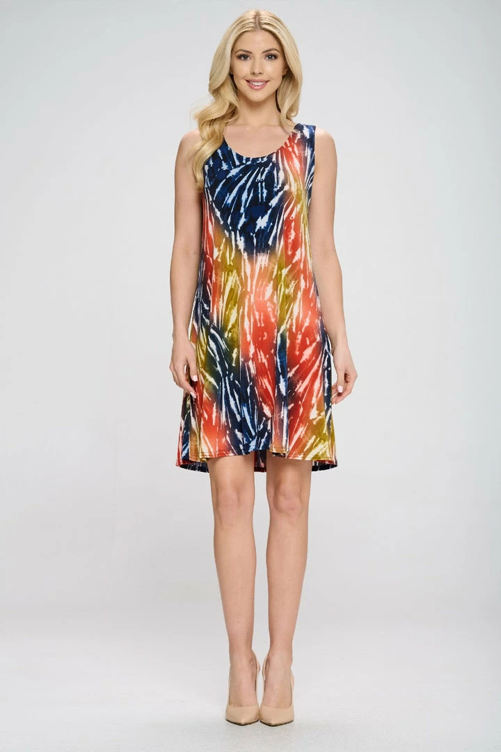 Jostar Short Length HIT Missy Tank Dress Sleeveless Prints-703HT-TRP1-W299