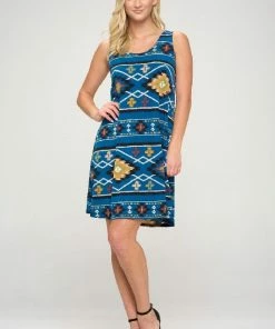 Jostar Online HIT Missy Tank Dress Sleeveless Prints -703HT-TRP1-W312