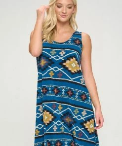 Jostar Online HIT Missy Tank Dress Sleeveless Prints -703HT-TRP1-W312