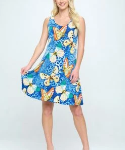 Jostar HIT Missy Tank Dress Sleeveless Prints-703HT-TRP1-W345