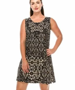 Jostar HIT Missy Tank Dress Sleeveless Prints-703HT-TRP1-W155 Short Length
