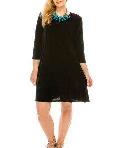Plus Size Jostar Women's Stretchy Missy Dress Quarter Sleeve-704BN-QXS1