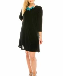 Plus Size Jostar Women's Stretchy Missy Dress Quarter Sleeve-704BN-QXS1