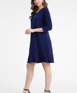 Plus Size Jostar Women's Stretchy Missy Dress Quarter Sleeve-704BN-QXS1