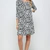 Short Length Jostar Women's Stretchy Missy Dress Quarter Sleeve Print-704BN-QRP1-W289