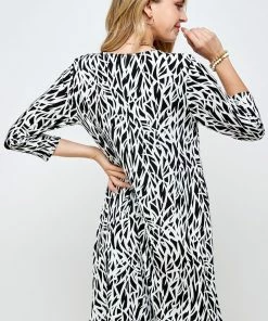 Short Length Jostar Women's Stretchy Missy Dress Quarter Sleeve Print-704BN-QRP1-W289