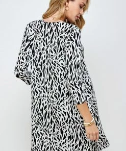 Short Length Jostar Women's Stretchy Missy Dress Quarter Sleeve Print-704BN-QRP1-W289